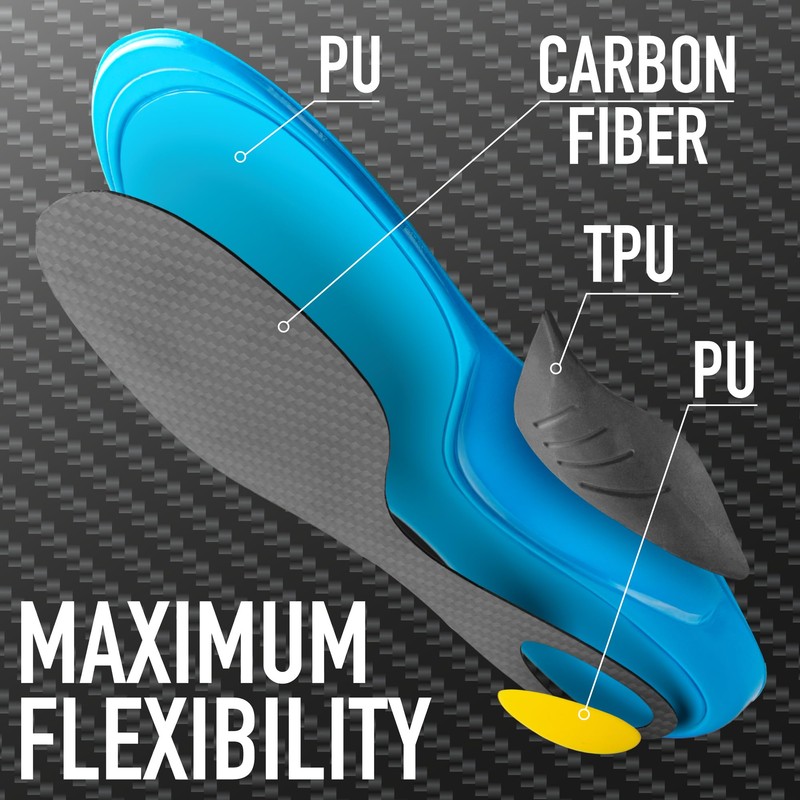 SULPO Carbon Fibre Sports Insoles with Arch Support for Comfort