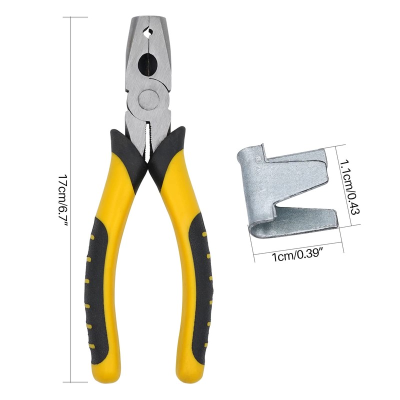 BREUAILY Wire Cage Buckle Clips Pliers and 300pcs Wire Cage