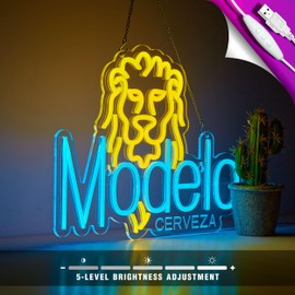 Model Neon Sign for Wall Décor Beer Light Up Signs Cerveza Neon for Bar Man Cave Pub Home Store Party Club Bistro Neon Beer LED Lights Decor Gifts