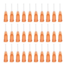 uxcell 100 Pcs 15G Plastic Dispensing Needles with Luer Lock, 1/2" PTFE Needle Tube PP Heat-Resistant Plastic Blunt Tip for Liquid Glue Gun, Amber