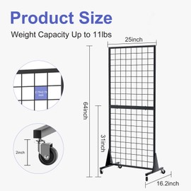 DEYEGELEA 2-Pack 2'x5.5' Ft Gridwall Panel Display Stands 2'x5.5' Ft, Heavy Duty Floor Standing Retail Display Rack with Triangle Base for Retail Art Show