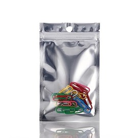 Pack of 100 Foil Bags, Resealable Odour-Proof Bags, Flat Bag with Transparent Window (10 x 17.5 cm)