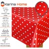 Karina Home Polka Dotty PVC Wipe Clean Tablecloth Vinyl (Red,