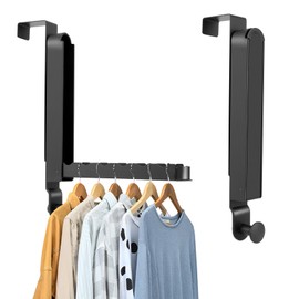 Over The Door Drying Rack, 2 Pack Foldable Over The Door Hooks Hanger for Laundry Clothes Heavy Duty Door Organizer Rack Coat Towels Hanging Storage for Bedroom Bathroom Kitchen
