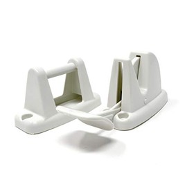 Mystatic WHITE DOOR CLIP FOR STATIC CARAVAN CATCH RETAINER HOLDER DOOR LEVER TOURING BOAT