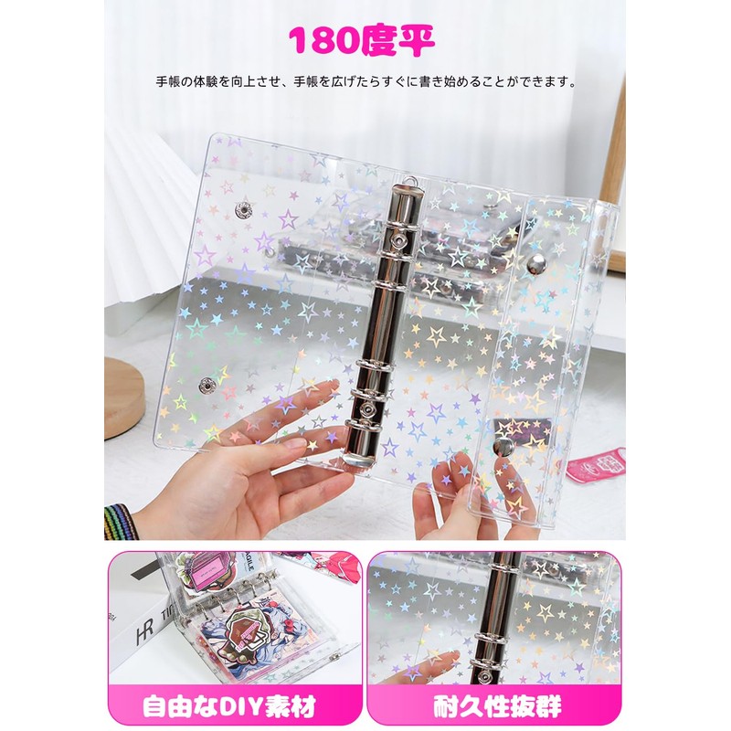 YEZHU Transparent Transparent 3D Sticker, For Girls, Binder, Removable, M5,