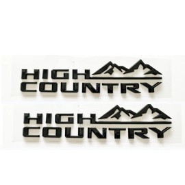GM Auto 2PCS Front Fender Gloss Black High Country Emblems Badge Fit For 19-24 Silverado