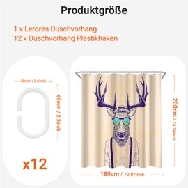 Lerores Shower Curtain 180 x 200 cm