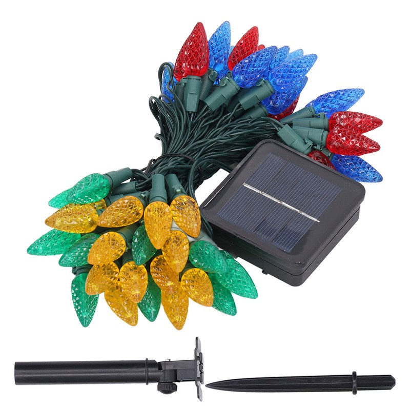 Solar Decorative Lights Strawberry Shape Waterproof Plastic Battery Box Powered