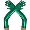 Lystaii Long Shiny Metallic Spandex Glove Elbow Length Opera Gloves