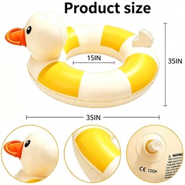 2PCS 35IN Pool Swim Ring Inflatable Pool Floats Water Fun Large Adult Swimming Pool Float for Beach Lake Summer Holiday Beach Party (Duck-Pool Float,2)