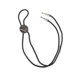 ieron Bolo Tie Vintage Western Cowboy Leather Tie Necklace for Costume Dress Accessories, silver
