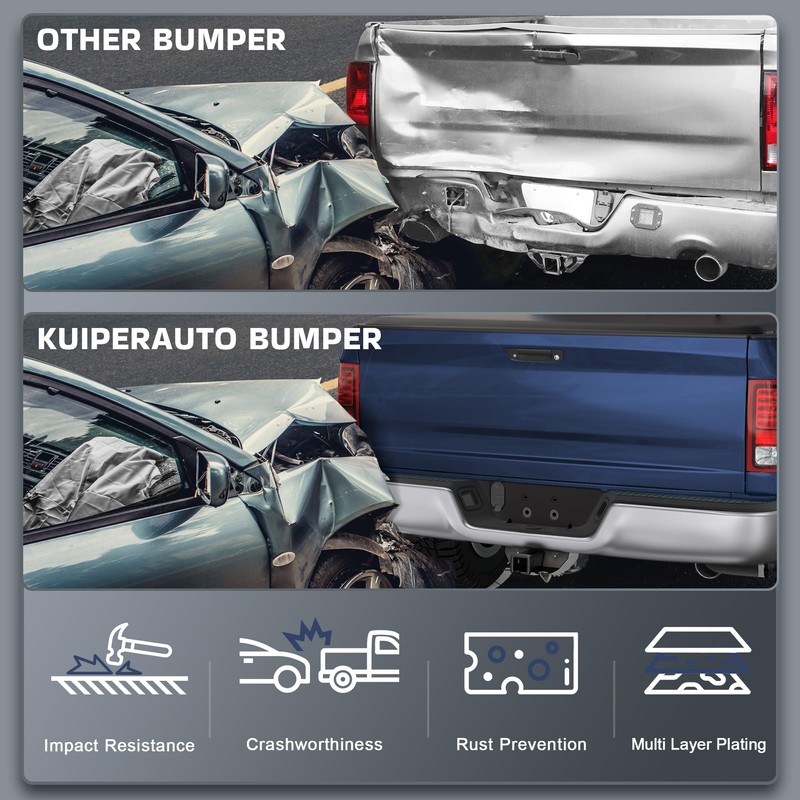 KUIPERAUTO Rear Step Bumper W/Step Pad Compatible for 2007 2008