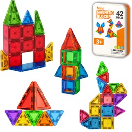 42 Pcs Mini Magnetic Tiles Building Blocks Toys