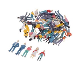Baoblaze 50pcs Miniature People Figures, 1:50 O Scale Model Train Diorama Scenics, For Indoor Sand Table Model, Age 6+