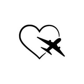 I Love Travel Wanderlust Decal Vinyl Sticker|Cars Trucks Vans Walls Laptop| Black |5.5 x 4 in|DUC087