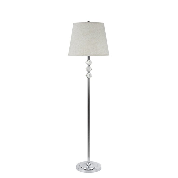 Aspen Creative 45004, 1-Light Crystal Accented Floor Lamp, Transitional Design in Chrome, 60" High