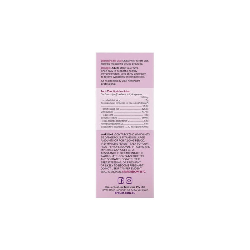 Brauer Sambucus Black Elderberry Immune Forte 200ml