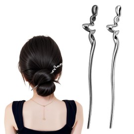 2 Piece Set Gunmeta + Silver Hair Clip, Hair Accessory, Single Pad, Matching with Yukata, Kimono, Simple Design, Graduation Ceremonies, School Entrance Ceremonies, Celebrations, Vintage Style, Also