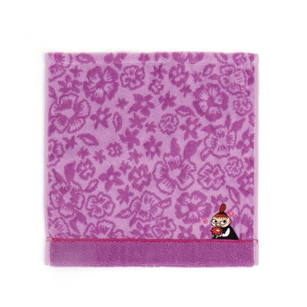 Moomin Flower Flower Towel Handkerchief, Purple, Towel Museum, Flower Pattern, My, 47-2630060, Approx. 9.8 x 9.8 inches (25 x 25 cm)