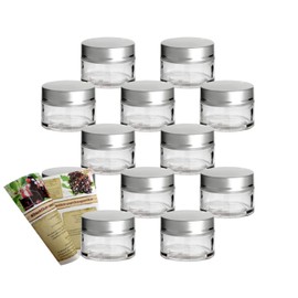 Gouveo Set of 12 Empty Cream Jars, Including Twist lid, cream tin, container, jar, mini jar.