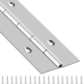 Piano Hinge 48 Inch x 3 Inch Heavy Duty Stainless Steel Piano Hinge Continuous Hinge for Cabinet, Door, DIY Wood Boxes, 0.047" Leaf Thickness, Screw Included