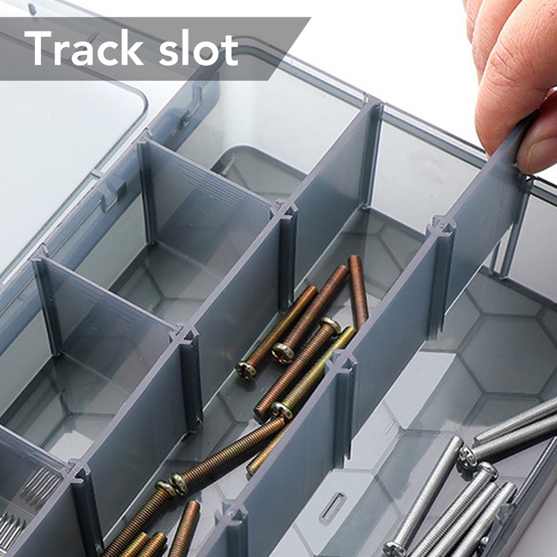Multi Compartment Parts Box Removable Divider Transparent Plastic 18 Grids