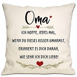Bommex Grandma I hope every time you hug this pillow, it reminds you how much I love you cushion cover for grandma memory gift birthday gift Mother's Day (grandma)