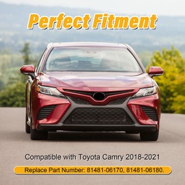 Front Fog Light for Toyota Camry 2018-2021 White/Amber LED with DRL & Sequential Turn Signal Fit for SE XSE Nightshade TRD Replacement for 81481-06170, 81481-06180