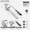 Garlic Press for Quick Kitchen Prep – Easy-Squeeze Garlic Mincer