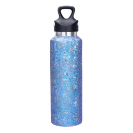 Boundless Voyage Titanium Vacuum Water Bottle Double-Walled Insulated Cup Lightweight and Leak-Proof Travel Outdoor Office School Sport Bottle (600ml blue)