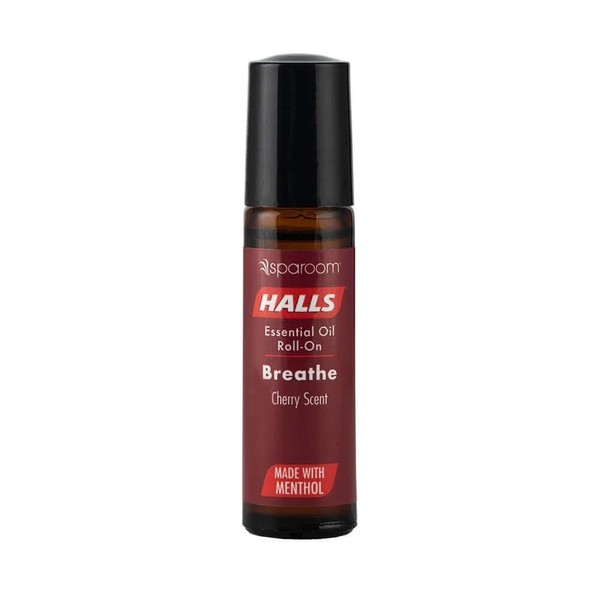 Halls Breathe Menthol with 100% Pure Essential Oils Aromatherapy Roll-On, 10 mL, Cherry Scent