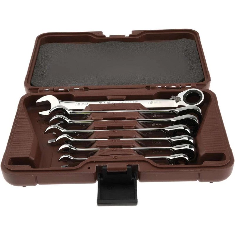 Paramount Metric Fast-Stop Reversible Ratcheting Combo Wrench Set: 10mm-18mm