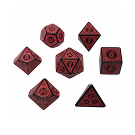 WBZOWRB DND Dice Set, Dice Set, DND Dice Polyhedral Dice Set for Dungeons and Dragons Mtg Rpg D&D D20, D12, D10, D%, D8, D6, D4 (Red)