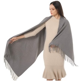 TwoYek Womens Gifts Pashmina Shawl Wrap Scarf Soft Large Stole Birthday Christmas Elegant Gift Ideas for Women Ladies Gray Grey