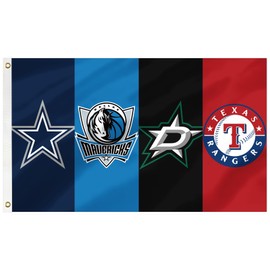 TisTm Dallas Four Team Flag 3x5 feet Basketball Team Flags Holiday Party Sports Yard Indoor Outdoor Decoration Fans Gift