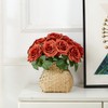 NEVISI Artificial Flowers Burnt Orange Fake Rose Silk Rose 16
