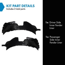 TRQ TRQ Inner Fender Liner Set Compatible with 2018-2019 Hyundai Sonata HY1248179 HY1249179