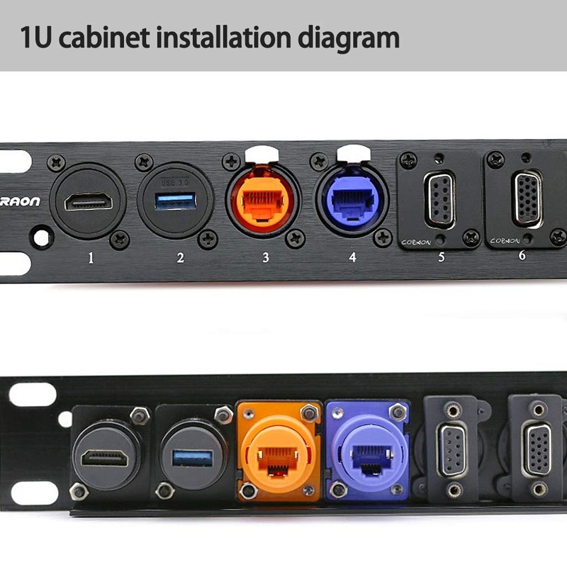 icepc RJ45 Cat6 Socket D-Type Module Shielded Industrial Panel Mount