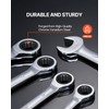 VEVOR Combination Wrench Set, 16-Piece Ratcheting Wrench Set with Organizer