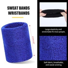 6 PCS Sweat Bands Wristbands, Unisex Super Absorbent Sweatband Elastic Sport Wrist Sweat Bands, Reusable Wristbands for Exercise, Tennis, Running, Basketball (3 Colors)