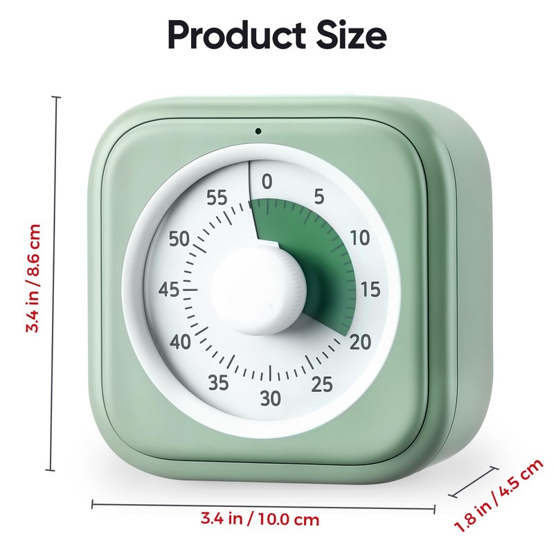 60 Minute Visual Timer for Kids, Silent Countdown Clock, Time