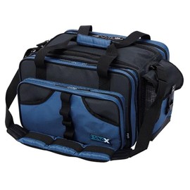 DAM Steelpower Blue Pilk and Bait Bag, 18 PVC Tubes, 2 Boxes, Many Compartments, Shoulder Strap, Waterproof Non-Slip Base, 50 x 35 x 30 cm, blue