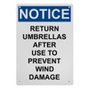 OSHA Return Umbrellas After Use To Sign, 8.5 x 11
