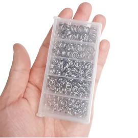 Milepetus 400pcs Stainless Steel Split Rings Kit Fishing Lures Ring Chain Connector with Storage Box