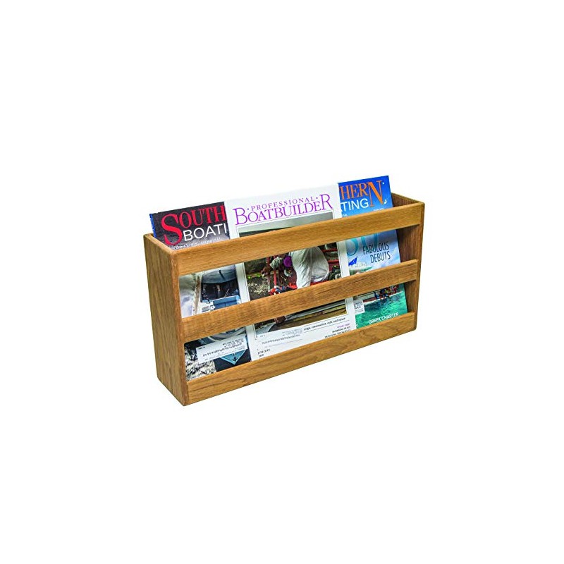 Whitecap 62508 Teak Double-Wide Magazine Rack