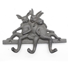 WINTENT Cast Iron Rabbit Wall Hook Rack (Rabbit-4)