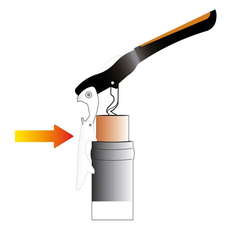 Gulliver Stainless Steel Two Step Waiter's Corkscrew - Black