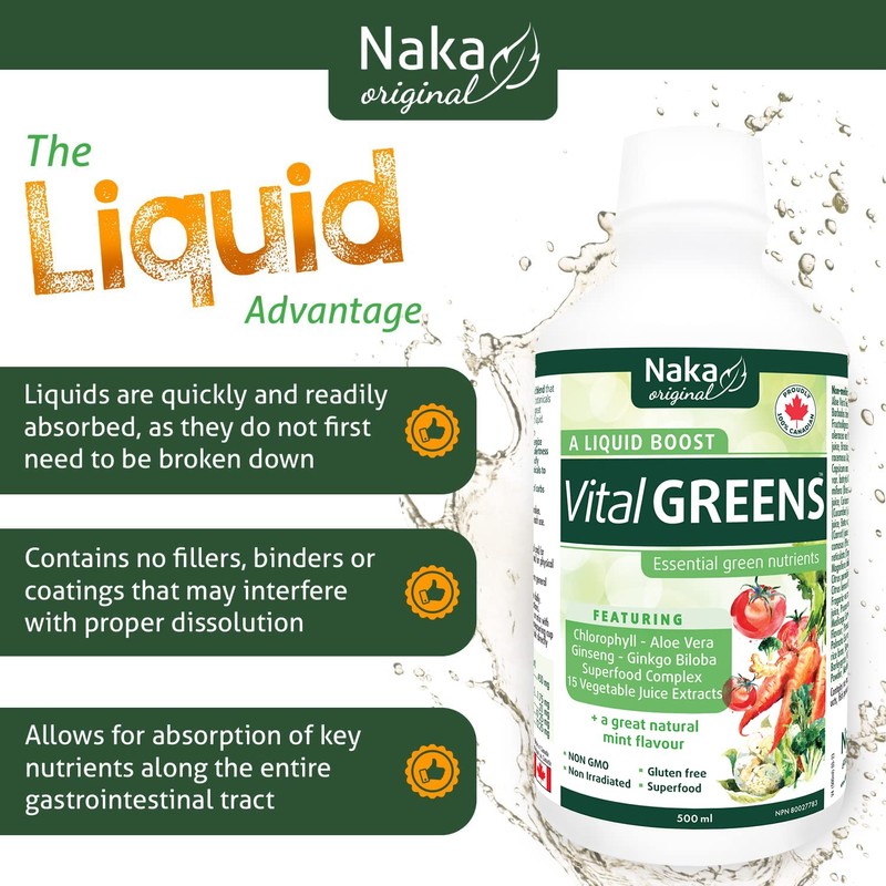 NAKA Naka Vital Greens 500ml, nutrient and enzyme-rich, Superfood