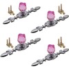 Wannianmu 4 Pack Drawer Dresser Knobs Pull Handles,Rose Flower Clear